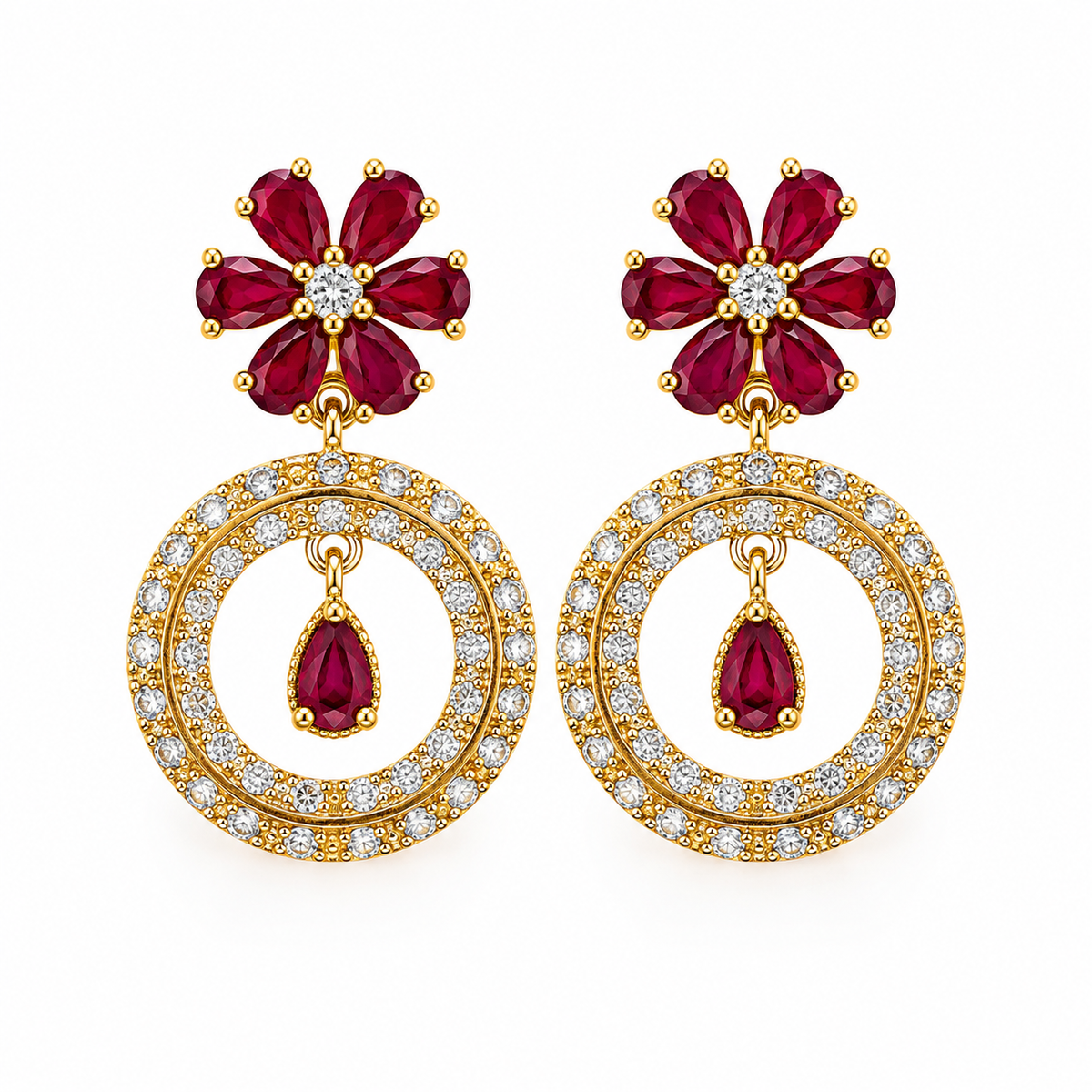 Flowers Stone Earings Tops