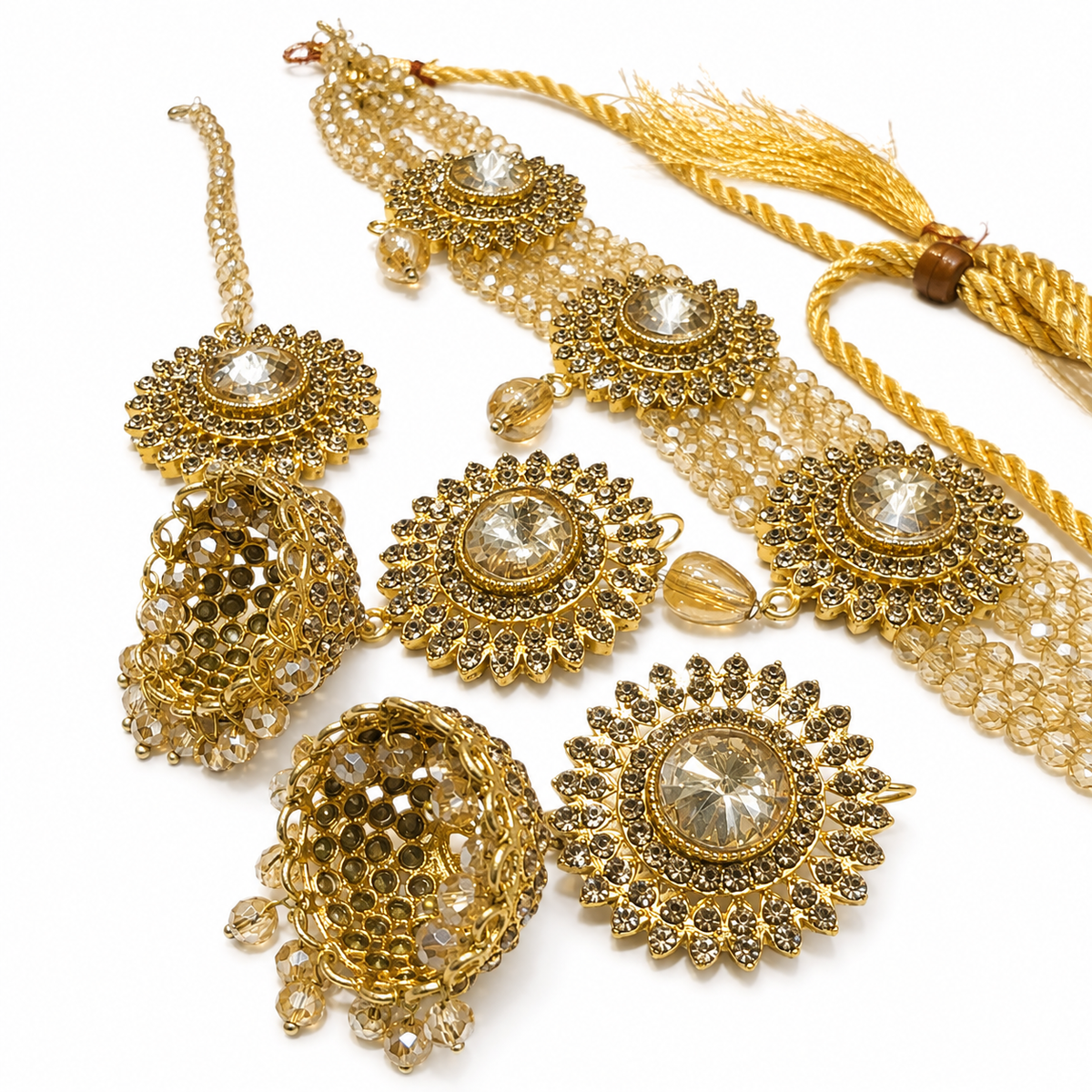 Choker Set with Jhumka Earrings & Bindiya | Kundan Style
