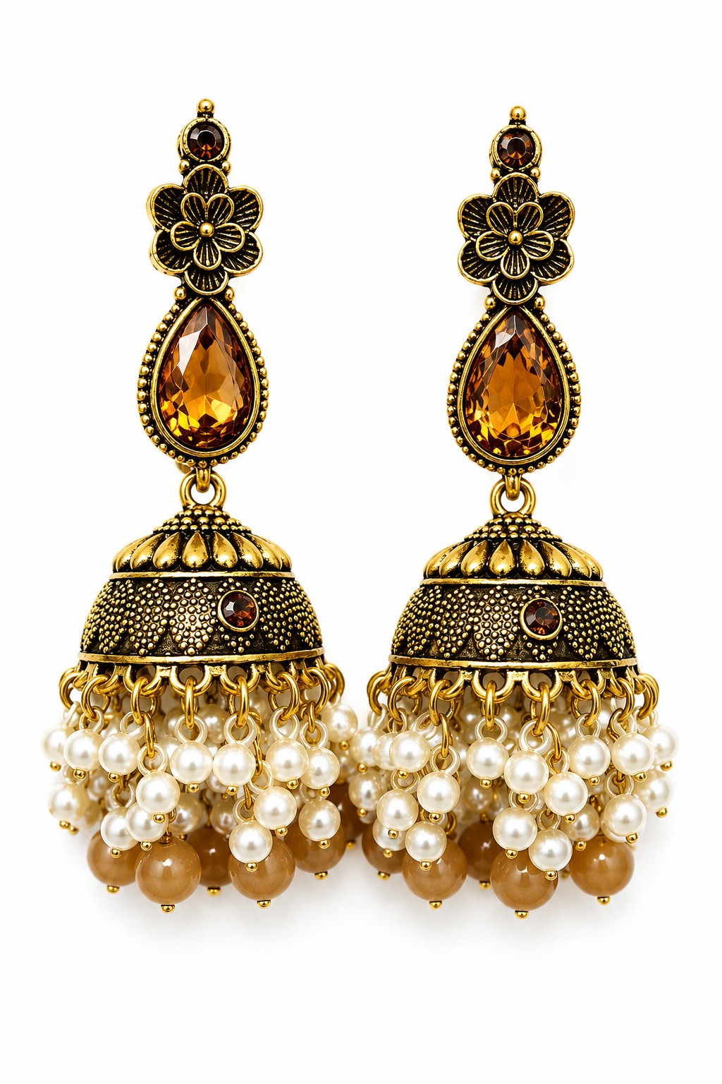 LONG JHUMKI PEARL BEADES