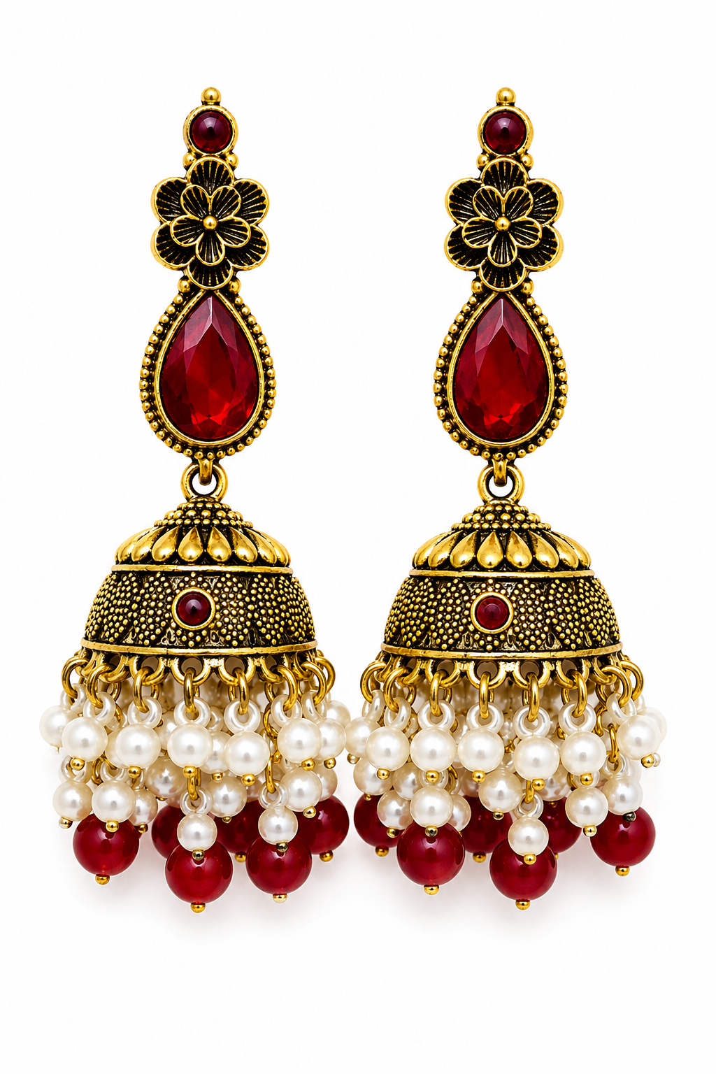LONG JHUMKI PEARL BEADES