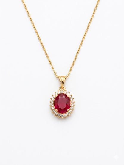 RED STONE Necklace & Earrings SET