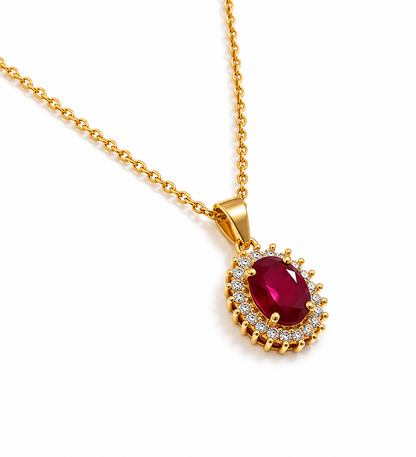 RED STONE Necklace & Earrings SET