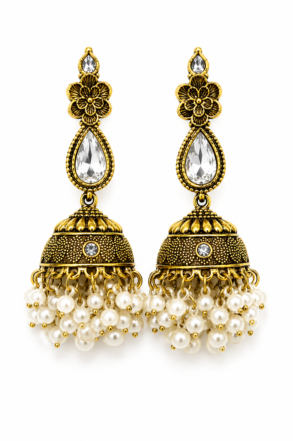 LONG JHUMKI PEARL BEADES