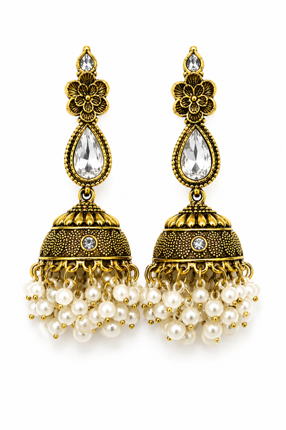 Traditional PEARL Jhumka Earrings