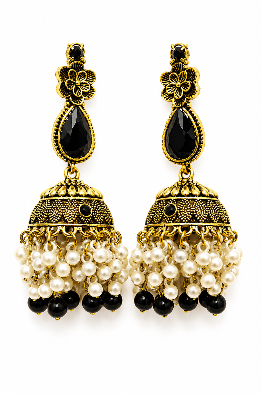 LONG JHUMKI PEARL BEADES