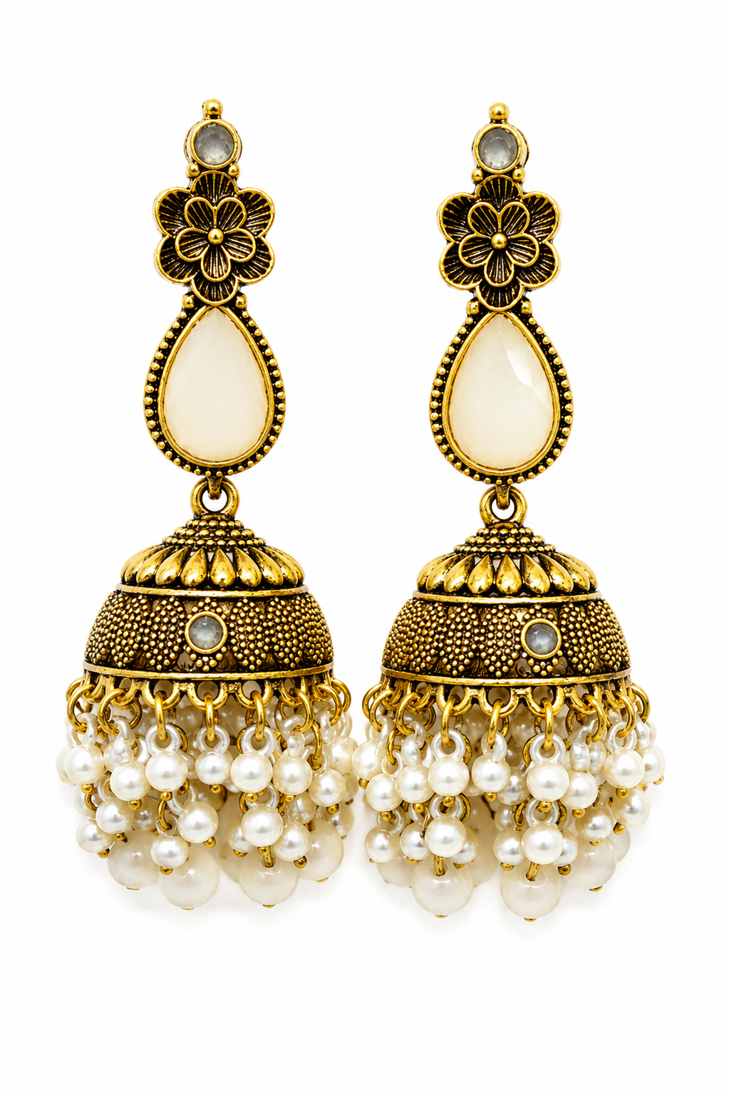 LONG JHUMKI PEARL BEADES
