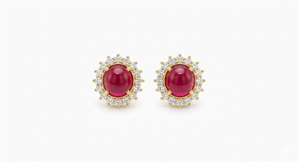 RED STONE Necklace & Earrings SET